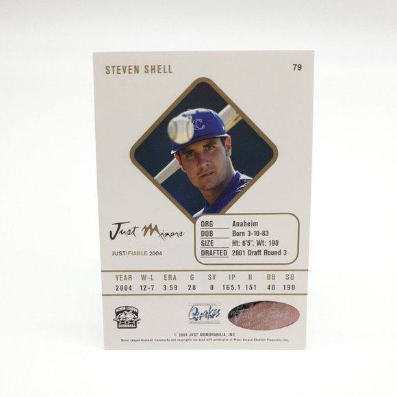 Steven Shell #79 Autograph Rancho Cucamonga 2004 Just Minors Justifiable Auto - Picture 2 of 2